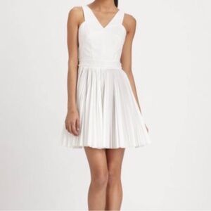 Robert Rodriguez White Pleated Mini Dress